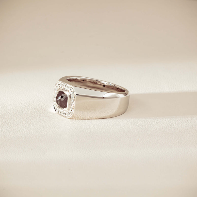 Platinum 1.10ct Black Diamond Mens Ring-Ring-Walker & Hall
