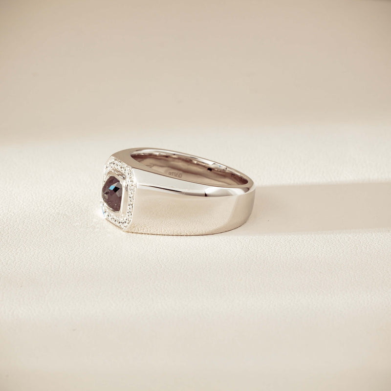 Platinum 1.10ct Black Diamond Mens Ring-Ring-Walker & Hall