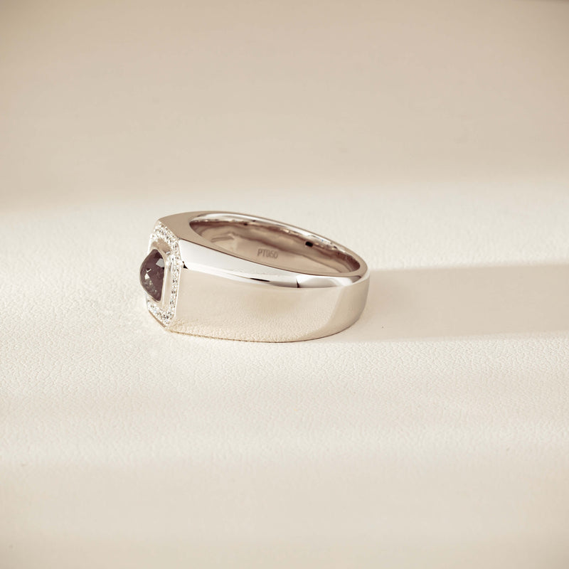 Platinum 1.10ct Black Diamond Mens Ring-Ring-Walker & Hall