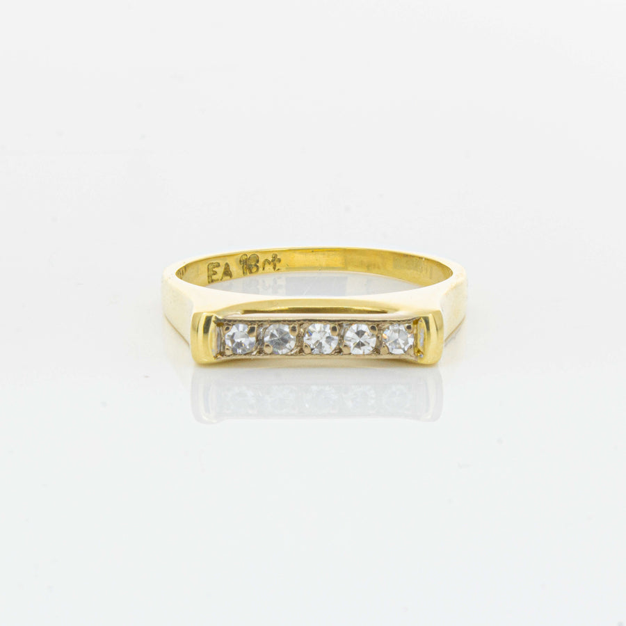 Deja Vu 18ct Yellow Gold .12ct Diamond Five-Stone Ring - Ring - Walker & Hall