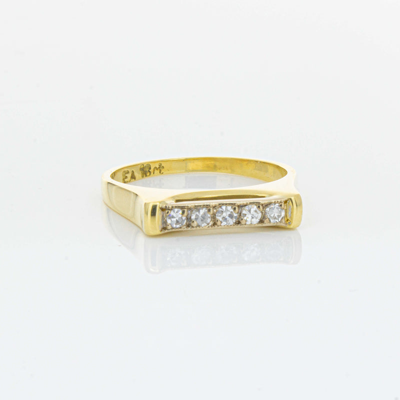 Deja Vu 18ct Yellow Gold .12ct Diamond Five-Stone Ring - Ring - Walker & Hall