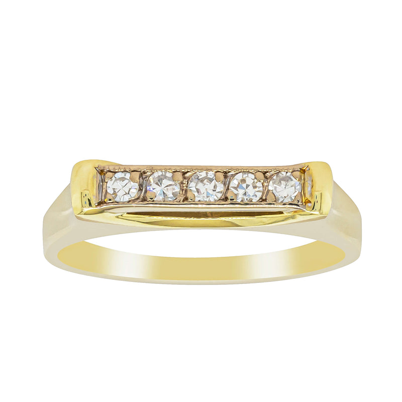 Deja Vu 18ct Yellow Gold .12ct Diamond Five-Stone Ring - Ring - Walker & Hall