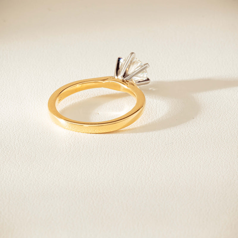 18ct Yellow Gold 1.29ct F VS1 Diamond Capri Ring - Ring - Walker & Hall