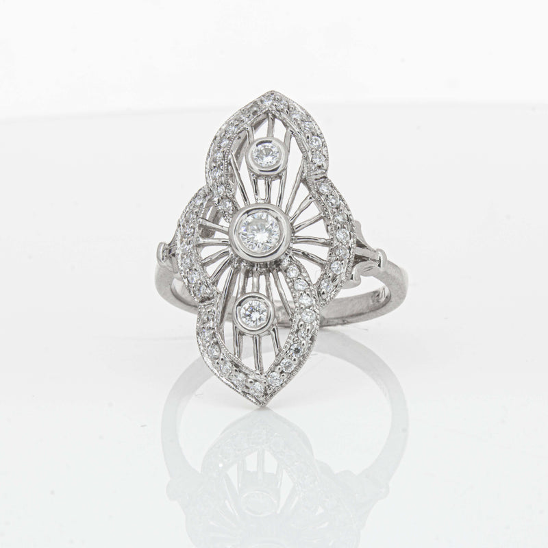Deja Vu 18ct White Gold .50ct Diamond Openwork Ring - Ring - Walker & Hall