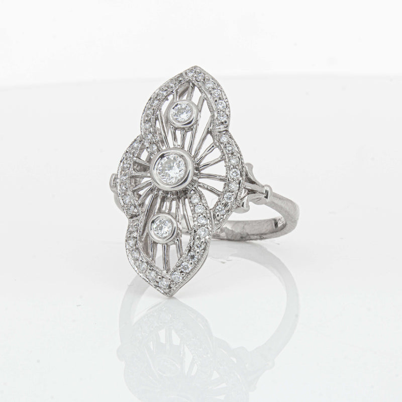 Deja Vu 18ct White Gold .50ct Diamond Openwork Ring - Ring - Walker & Hall