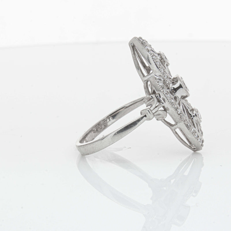Deja Vu 18ct White Gold .50ct Diamond Openwork Ring - Ring - Walker & Hall