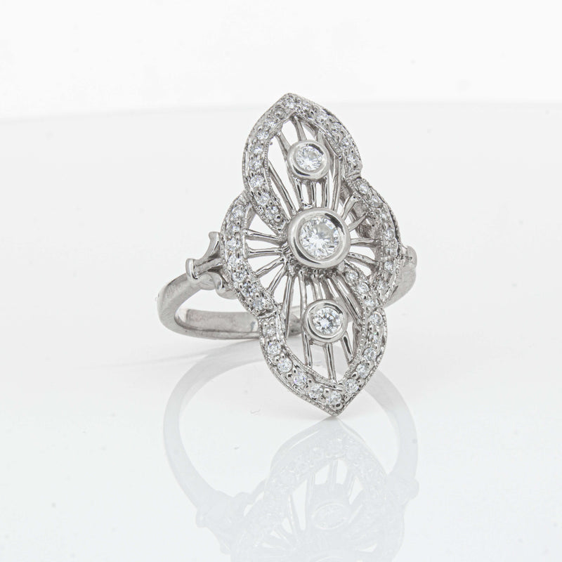 Deja Vu 18ct White Gold .50ct Diamond Openwork Ring - Ring - Walker & Hall