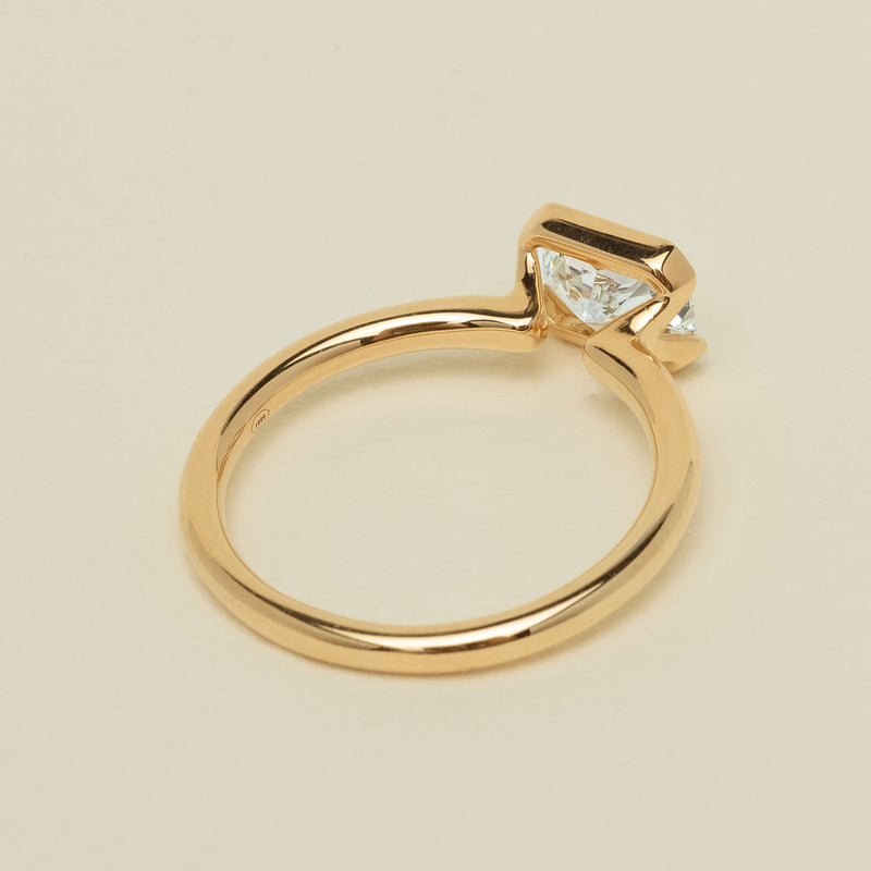18ct Yellow Gold 1.00ct Radiant-Cut Diamond Elle Ring - Ring - Walker & Hall