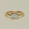 18ct Yellow Gold 1.00ct Radiant-Cut Diamond Elle Ring - Ring - Walker & Hall