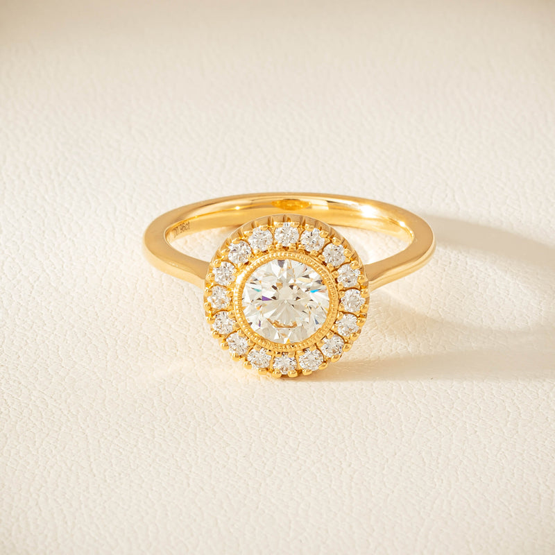 18ct Yellow Gold .96ct Diamond Daisy Ring - Ring - Walker & Hall