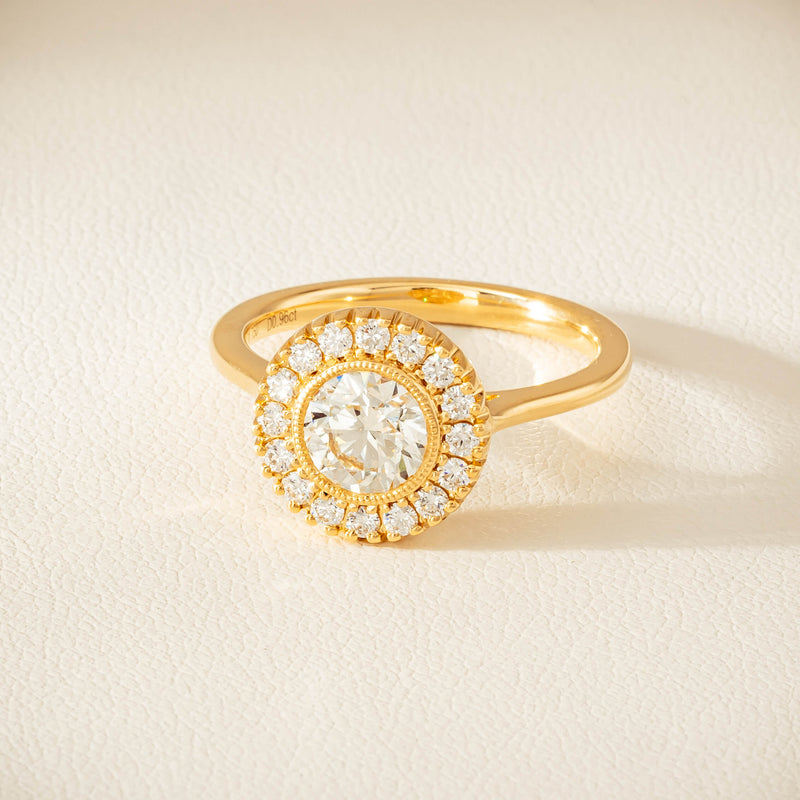 18ct Yellow Gold .96ct Diamond Daisy Ring - Ring - Walker & Hall