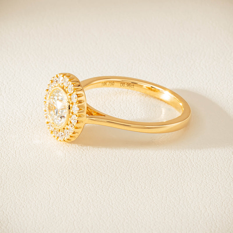 18ct Yellow Gold .96ct Diamond Daisy Ring - Ring - Walker & Hall