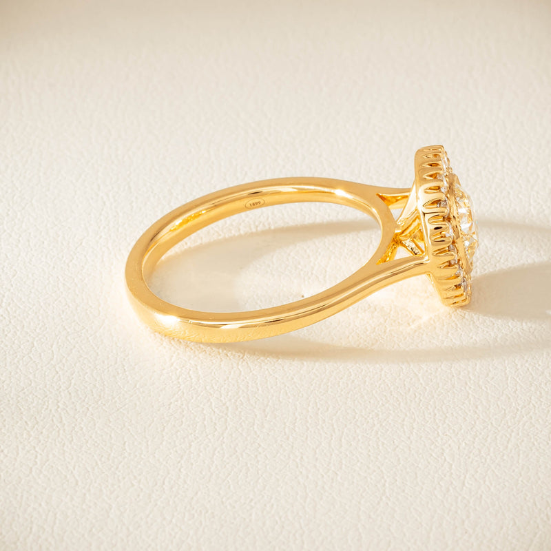 18ct Yellow Gold .96ct Diamond Daisy Ring - Ring - Walker & Hall