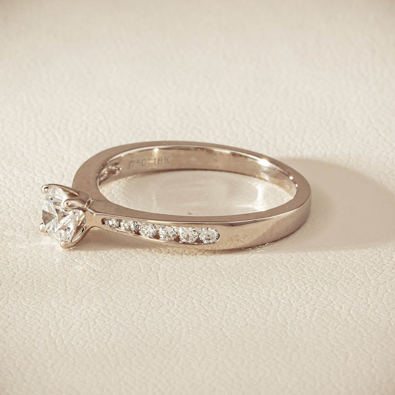 18ct White Gold .50ct Diamond Four-Claw Avalon Ring - Ring - Walker & Hall