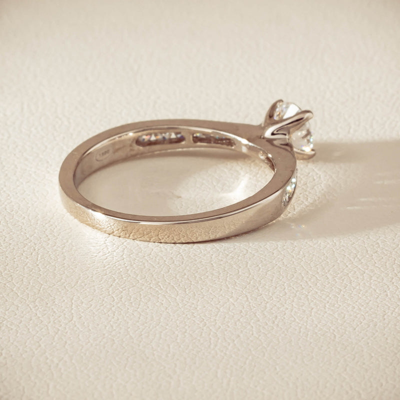 18ct White Gold .50ct Diamond Four-Claw Avalon Ring - Ring - Walker & Hall