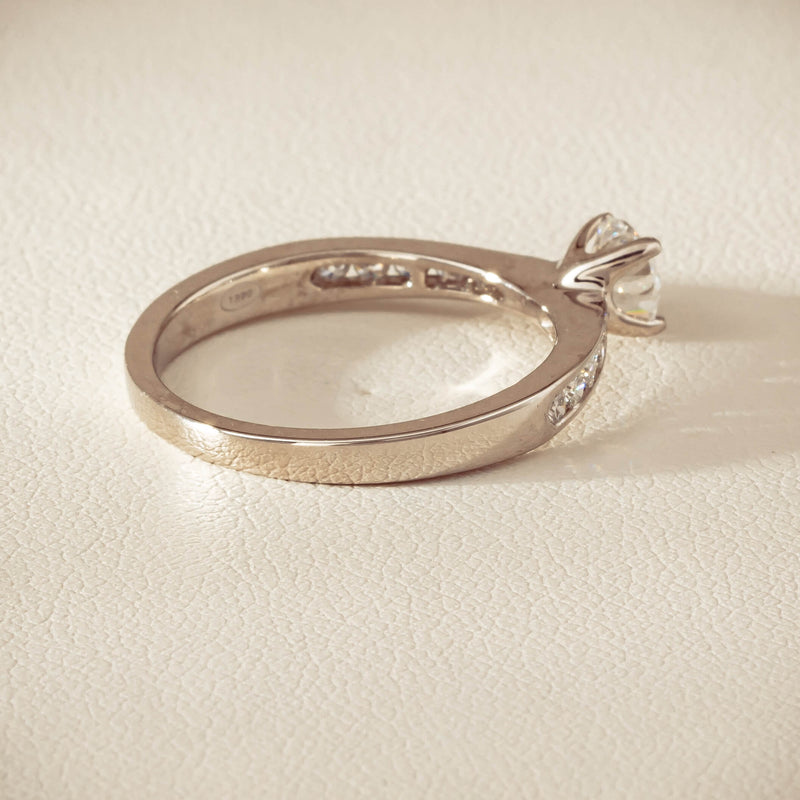 18ct White Gold .50ct Diamond Four-Claw Avalon Ring - Ring - Walker & Hall