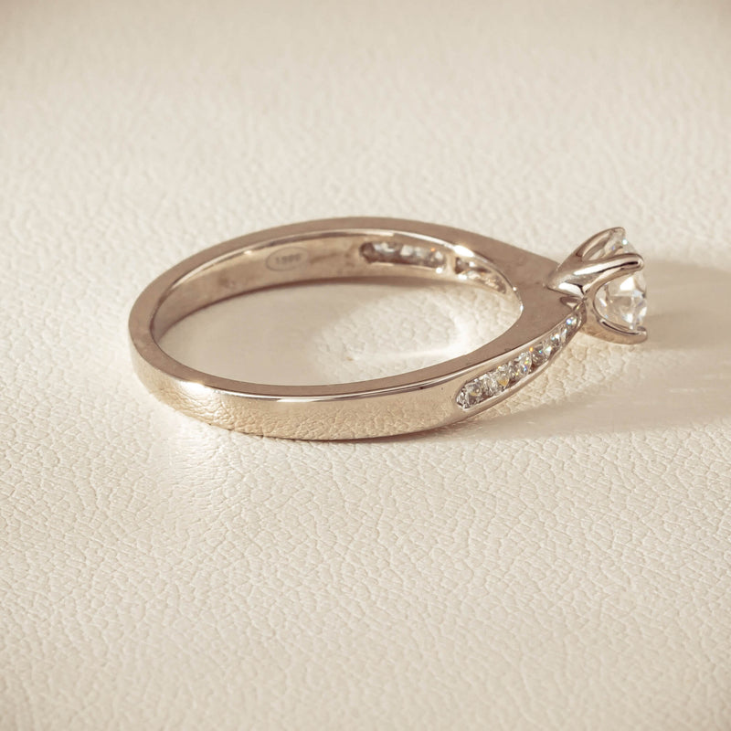 18ct White Gold .50ct Diamond Four-Claw Avalon Ring - Ring - Walker & Hall
