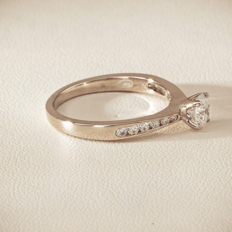 18ct White Gold .50ct Diamond Four-Claw Avalon Ring - Ring - Walker & Hall