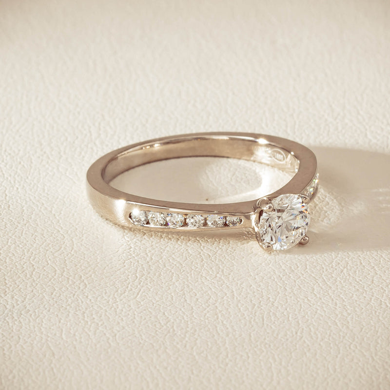 18ct White Gold .50ct Diamond Four-Claw Avalon Ring - Ring - Walker & Hall