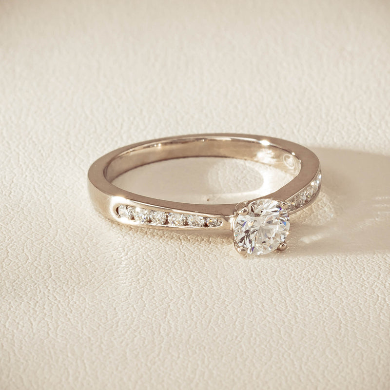 18ct White Gold .50ct Diamond Four-Claw Avalon Ring - Ring - Walker & Hall