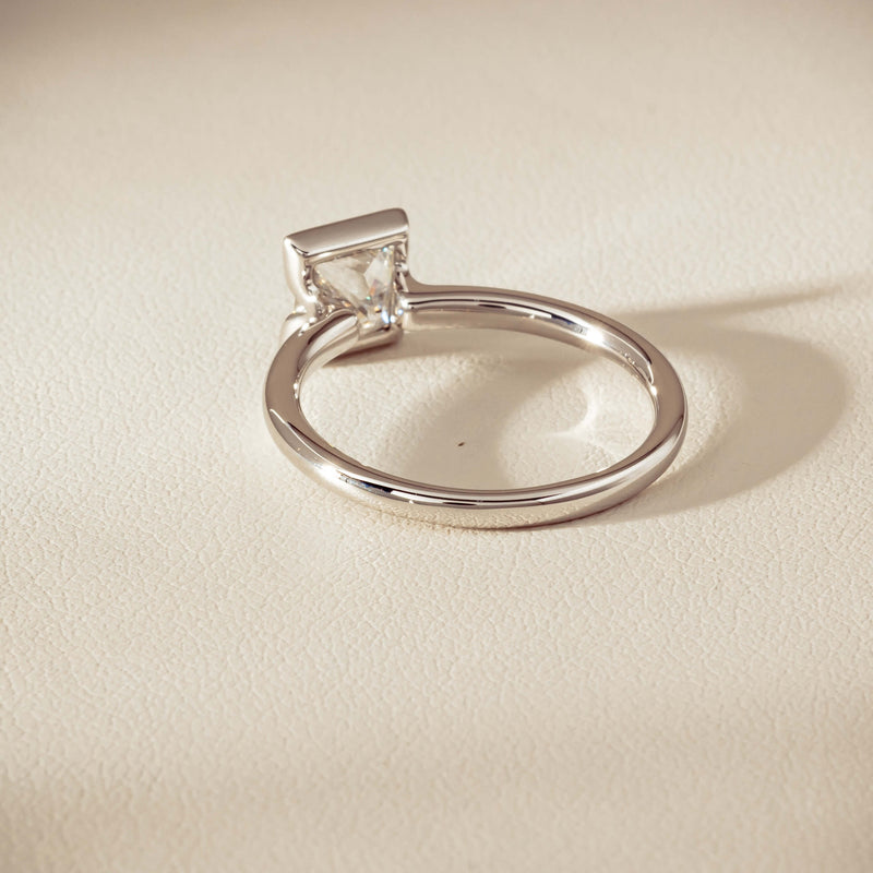 18ct White Gold 1.01ct Reclaimed Princess-Cut Diamond Elle Ring - Ring - Walker & Hall