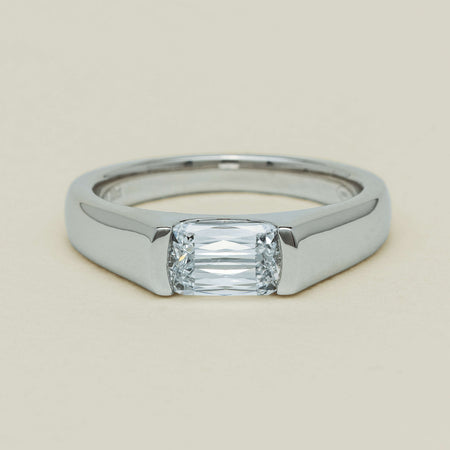 Platinum 1.02ct Reclaimed Fancy Rectangular Diamond Astrid Ring - Ring - Walker & Hall