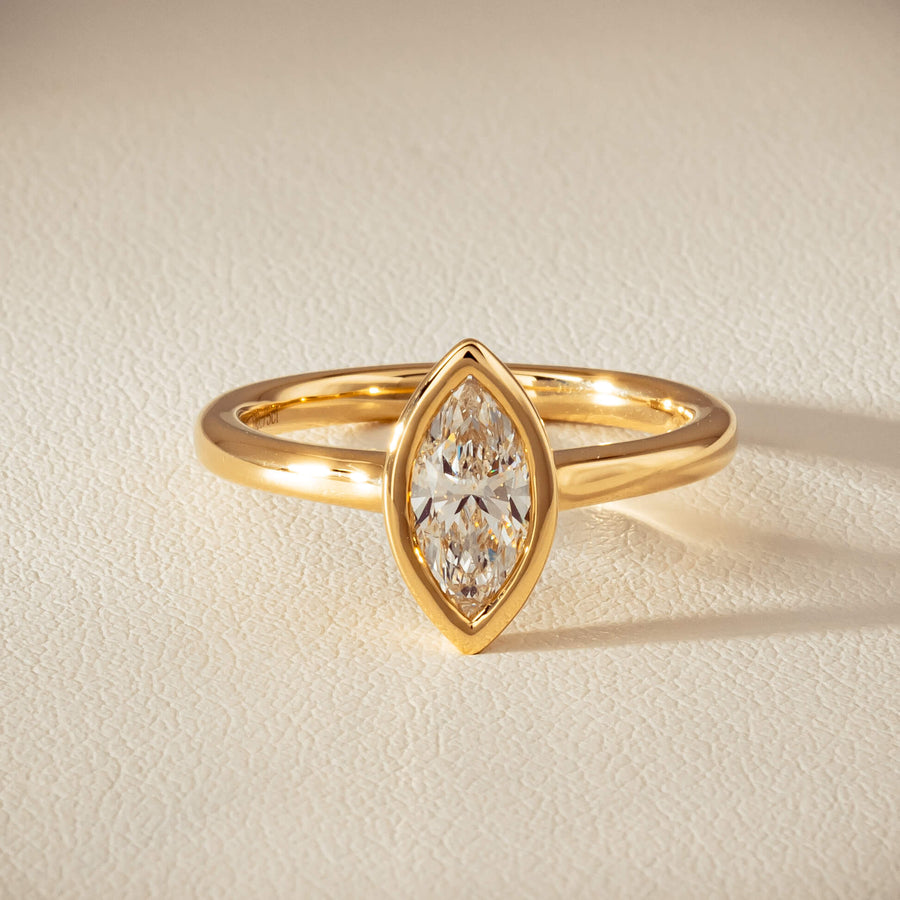 18ct Yellow Gold .75ct Reclaimed Marquise Diamond Natalia Ring - Ring - Walker & Hall