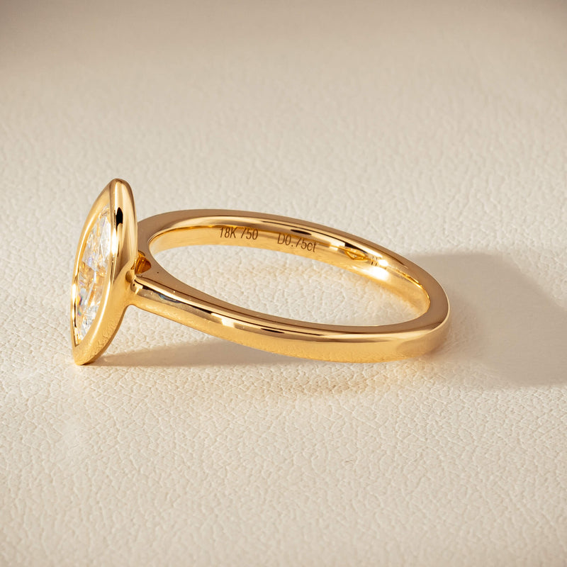 18ct Yellow Gold .75ct Reclaimed Marquise Diamond Natalia Ring - Ring - Walker & Hall