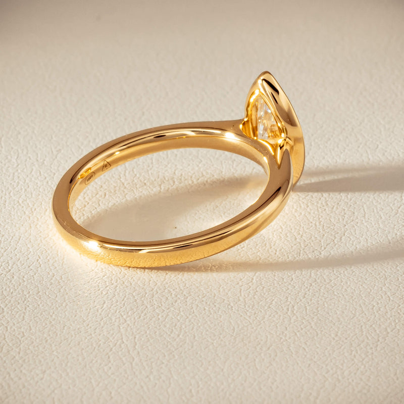 18ct Yellow Gold .75ct Reclaimed Marquise Diamond Natalia Ring - Ring - Walker & Hall