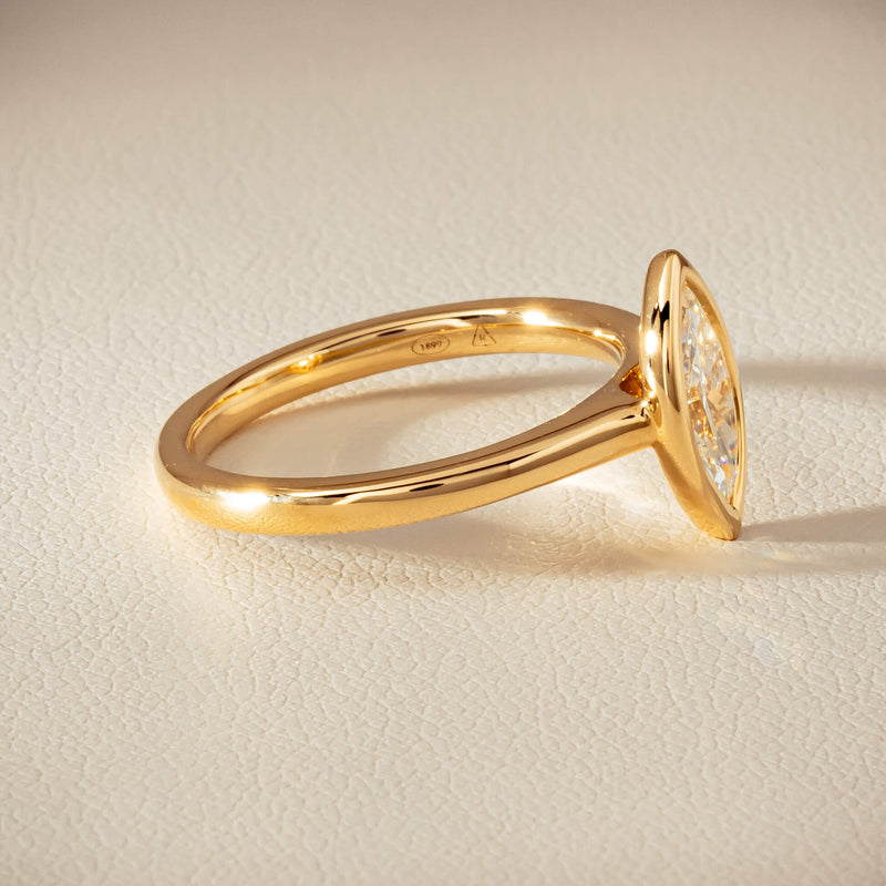 18ct Yellow Gold .75ct Reclaimed Marquise Diamond Natalia Ring - Ring - Walker & Hall