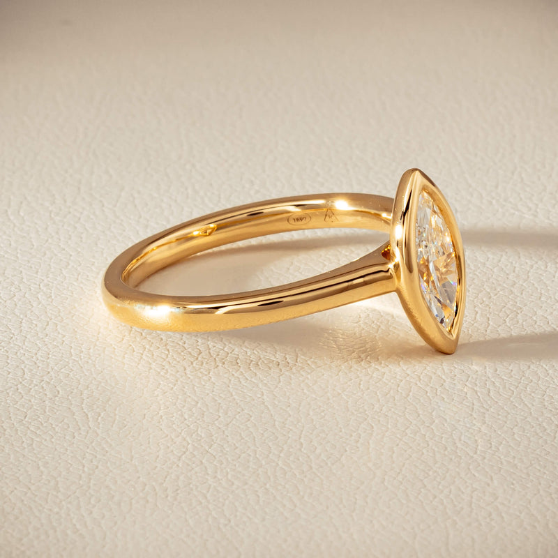 18ct Yellow Gold .75ct Reclaimed Marquise Diamond Natalia Ring - Ring - Walker & Hall