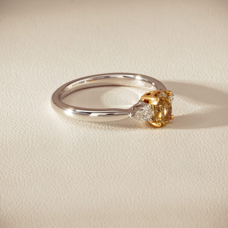 18ct White Gold .76ct Oval Cut Fancy Diamond Ayla Ring - Ring - Walker & Hall
