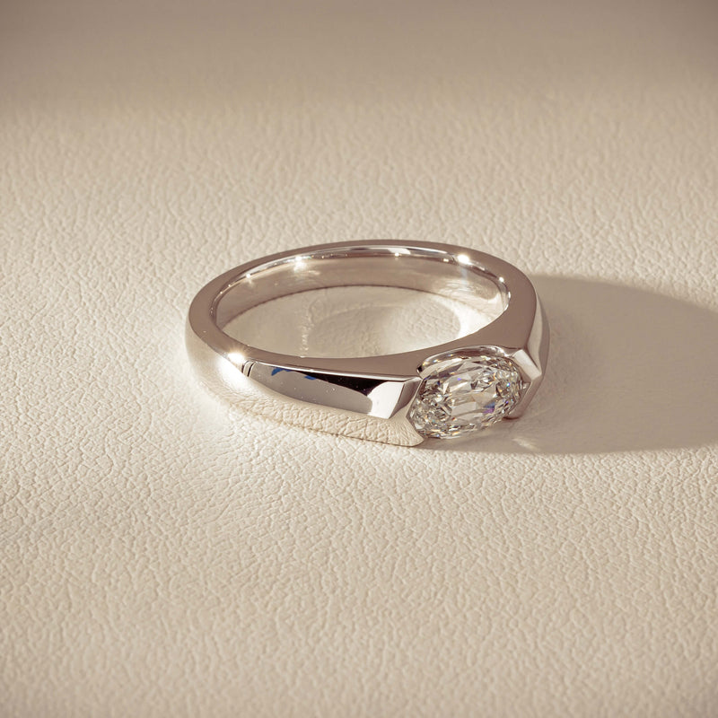 18ct White Gold .96ct Oval Brilliant-Cut Diamond Astrid Ring - Ring - Walker & Hall