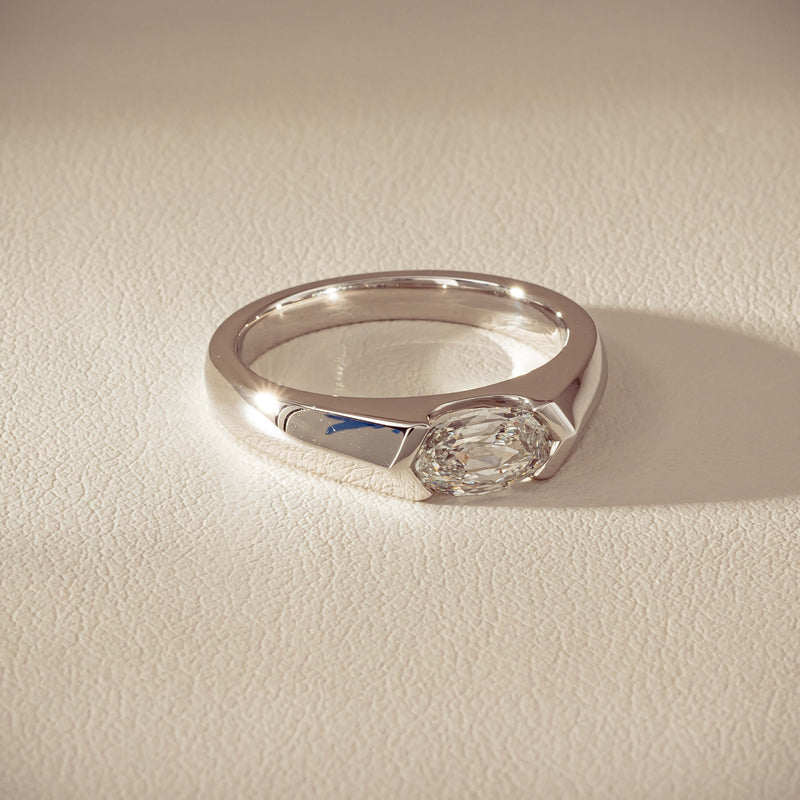 18ct White Gold .96ct Oval Brilliant-Cut Diamond Astrid Ring - Ring - Walker & Hall