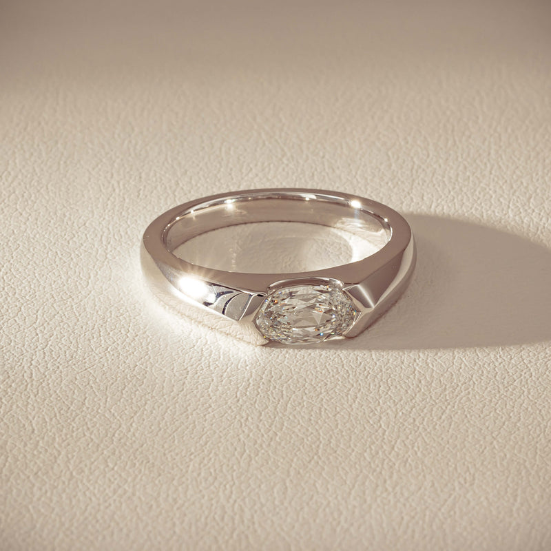 18ct White Gold .96ct Oval Brilliant-Cut Diamond Astrid Ring - Ring - Walker & Hall