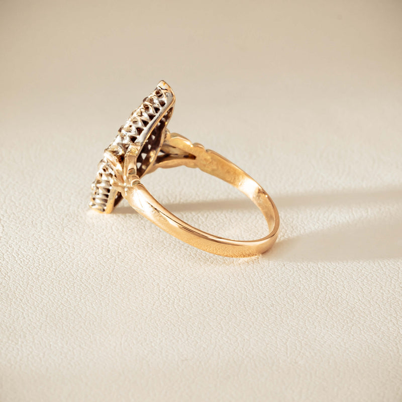 Vintage 9ct Gold & Silver .60ct Diamond Marquise Ring - Ring - Walker & Hall