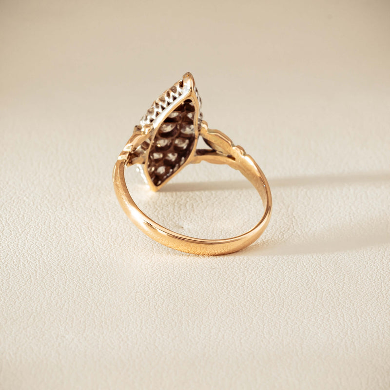 Vintage 9ct Gold & Silver .60ct Diamond Marquise Ring - Ring - Walker & Hall