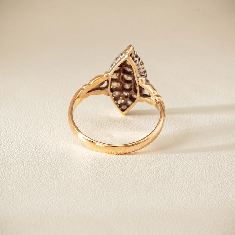 Vintage 9ct Gold & Silver .60ct Diamond Marquise Ring - Ring - Walker & Hall