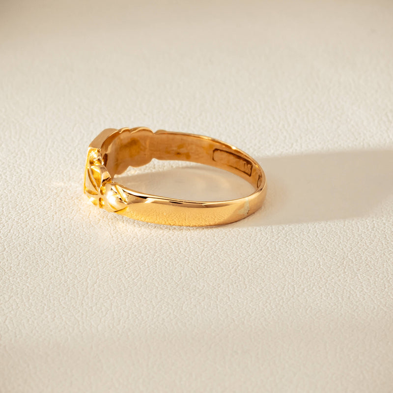 Vintage 18ct Yellow Gold Old-Cut Diamond Signet Ring - Ring - Walker & Hall