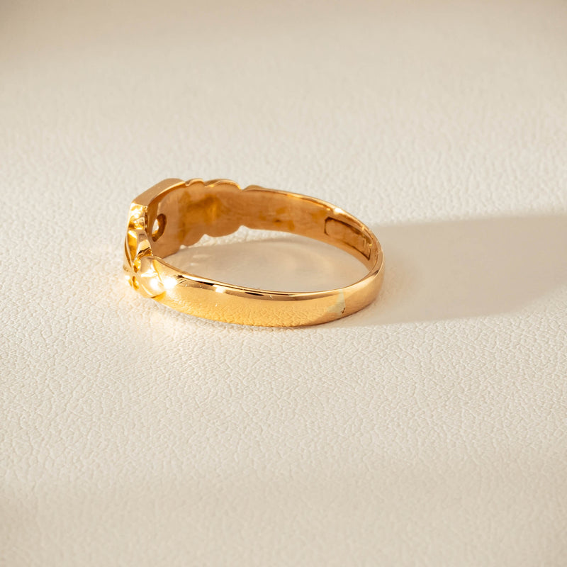 Vintage 18ct Yellow Gold Old-Cut Diamond Signet Ring - Ring - Walker & Hall