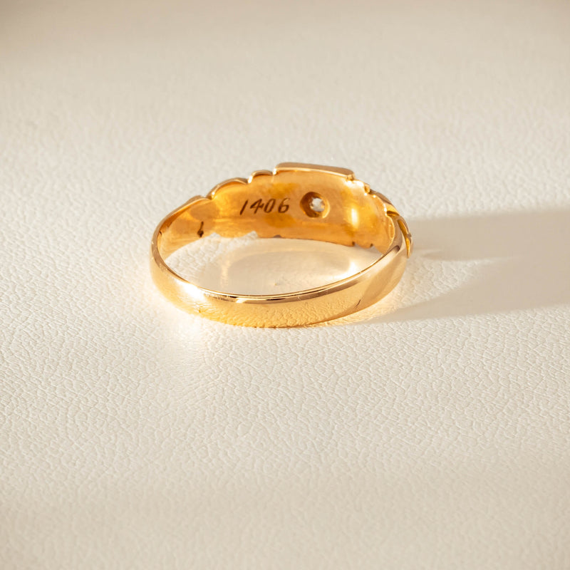 Vintage 18ct Yellow Gold Old-Cut Diamond Signet Ring - Ring - Walker & Hall