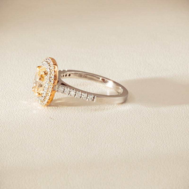 18ct White & Rose Gold 1.20ct Fancy Oval Diamond Rosa Ring - Ring - Walker & Hall