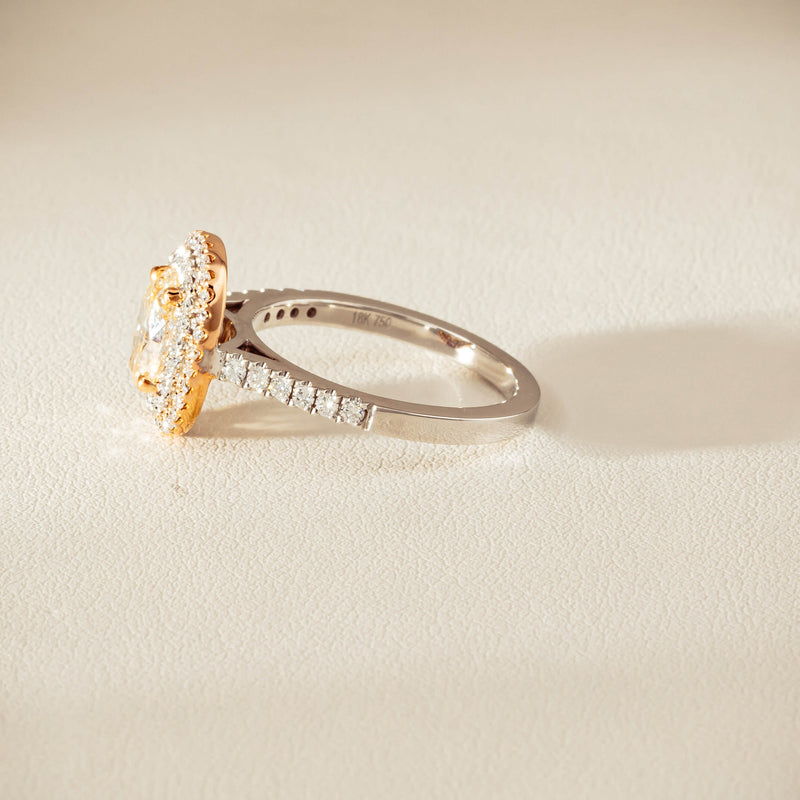 18ct White & Rose Gold 1.20ct Fancy Oval Diamond Rosa Ring - Ring - Walker & Hall