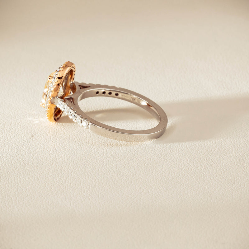 18ct White & Rose Gold 1.20ct Fancy Oval Diamond Rosa Ring - Ring - Walker & Hall