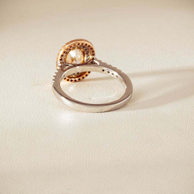 18ct White & Rose Gold 1.20ct Fancy Oval Diamond Rosa Ring - Ring - Walker & Hall