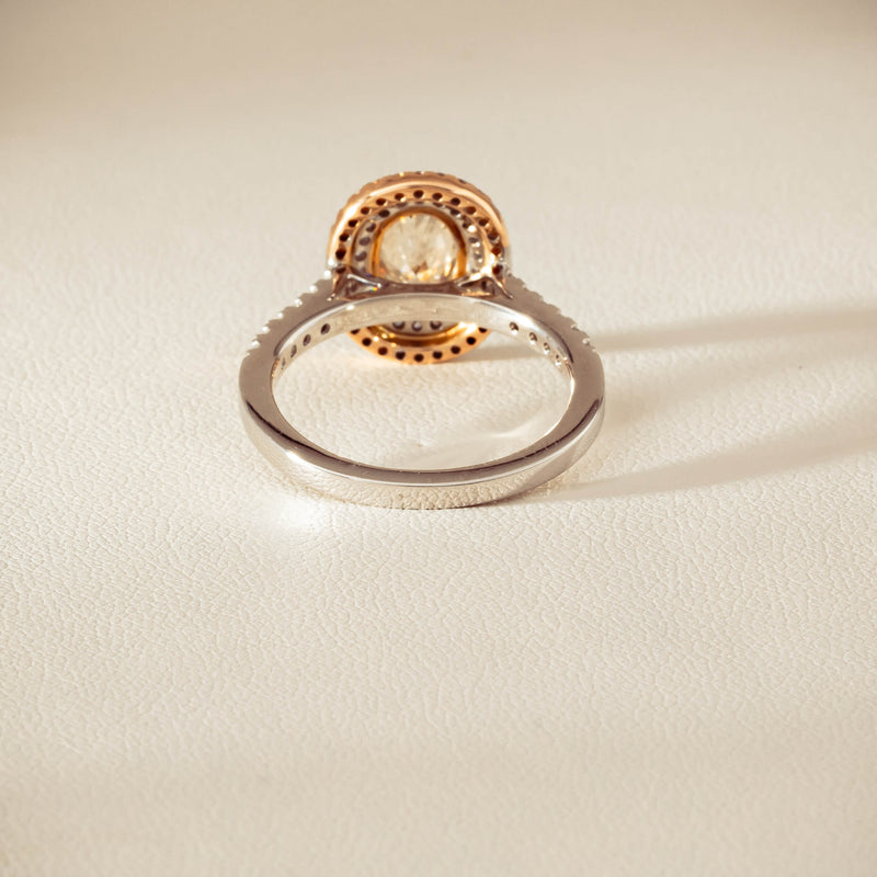 18ct White & Rose Gold 1.20ct Fancy Oval Diamond Rosa Ring - Ring - Walker & Hall