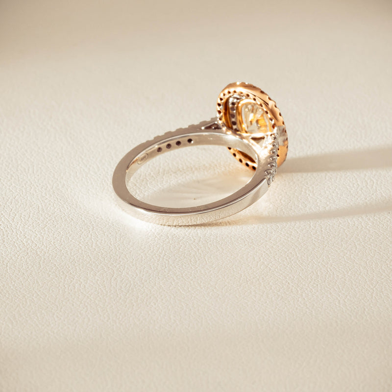 18ct White & Rose Gold 1.20ct Fancy Oval Diamond Rosa Ring - Ring - Walker & Hall