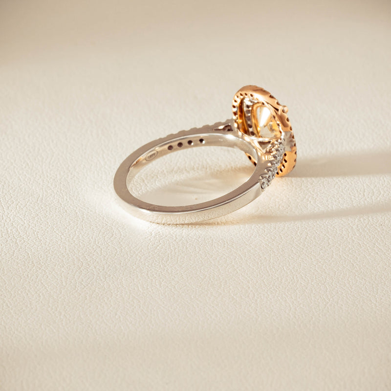 18ct White & Rose Gold 1.20ct Fancy Oval Diamond Rosa Ring - Ring - Walker & Hall