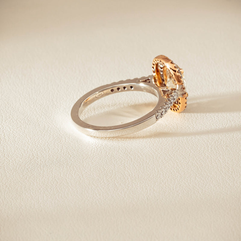18ct White & Rose Gold 1.20ct Fancy Oval Diamond Rosa Ring - Ring - Walker & Hall