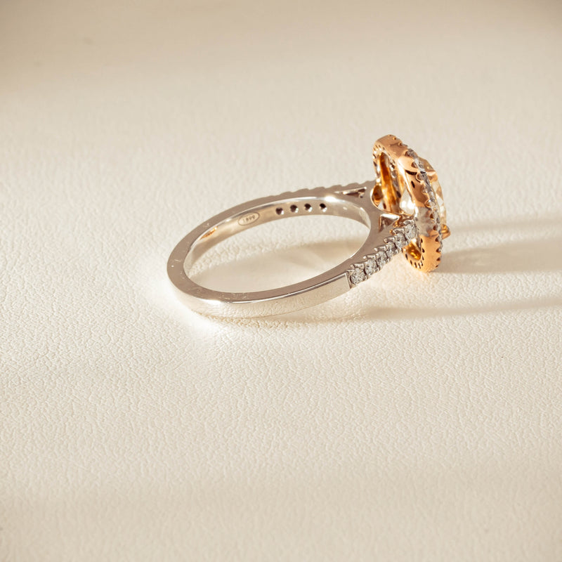 18ct White & Rose Gold 1.20ct Fancy Oval Diamond Rosa Ring - Ring - Walker & Hall